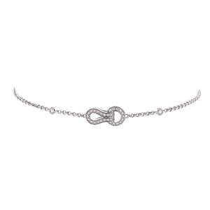 Cartier Agrafe Cable Chain Bracelet 18K White Gold with Diamonds
